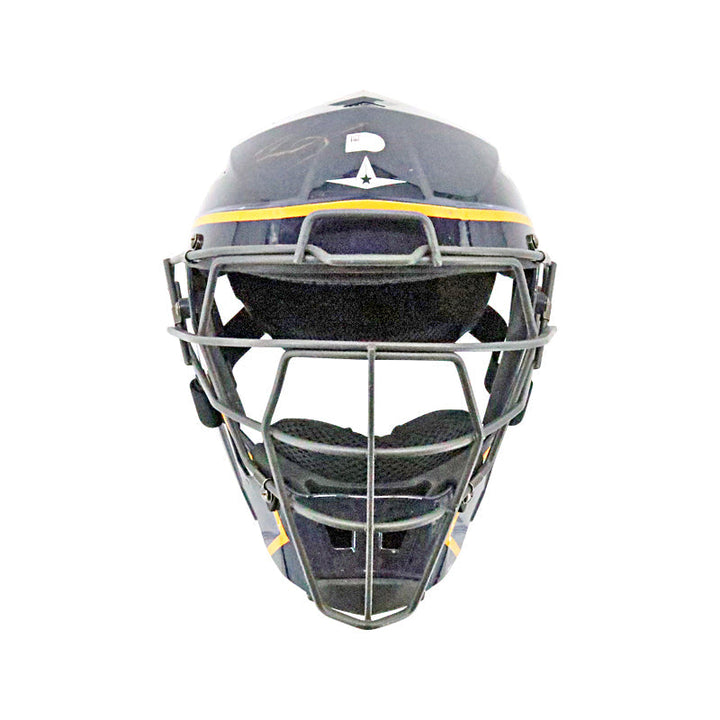 Victor Caratini Milwaukee Brewers Autographed Signed Game Used 9/27/23 Navy Catchers Helmet (MLB Auth)