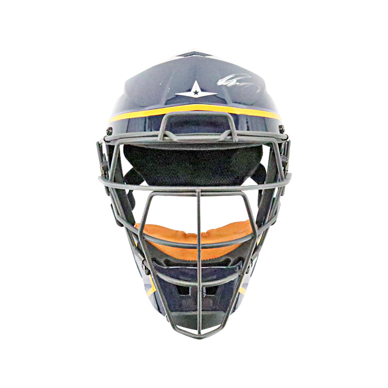 Victor Caratini Milwaukee Brewers Autographed Signed Postseason Game Used 10/1/23 Navy Catchers Helmet (MLB Auth)