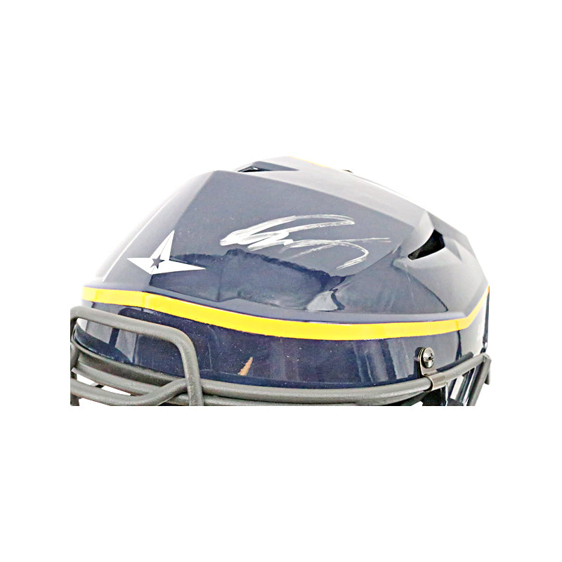 Victor Caratini Milwaukee Brewers Autographed Signed Postseason Game Used 10/1/23 Navy Catchers Helmet (MLB Auth)