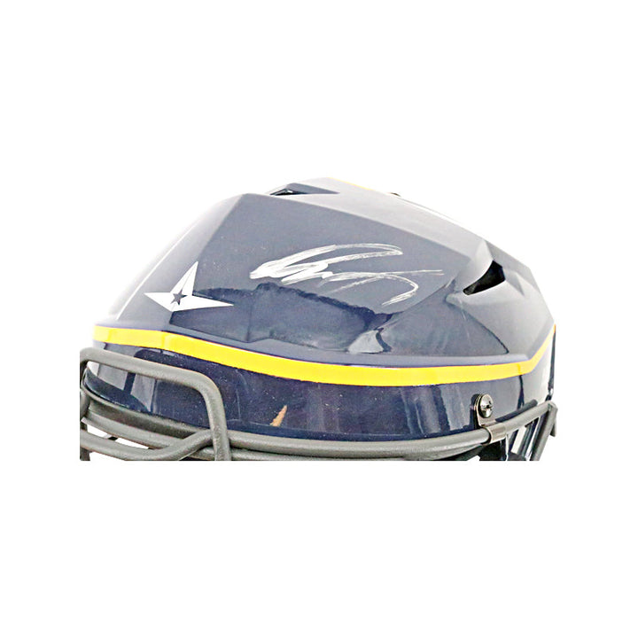 Victor Caratini Milwaukee Brewers Autographed Signed Postseason Game Used 10/1/23 Navy Catchers Helmet (MLB Auth)