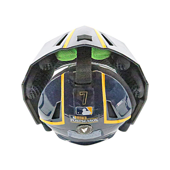 Victor Caratini Milwaukee Brewers Autographed Signed Postseason Game Used 10/1/23 Navy Catchers Helmet (MLB Auth)