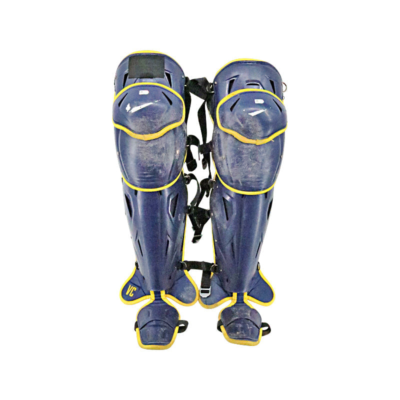 Victor Caratini Milwaukee Brewers Autographed Signed Postseason Game Used 10/1/23 Navy Leg Guards (MLB Auth)