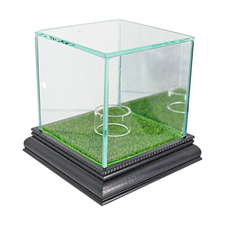 Glass Golf Ball Case with Wood Base and Putting Green Turf