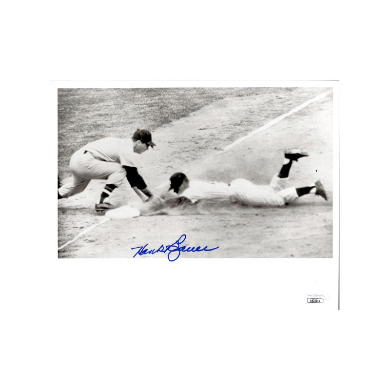 Hank Bauer New York Yankees Autographed 8x10 Sliding Photo (JSA)