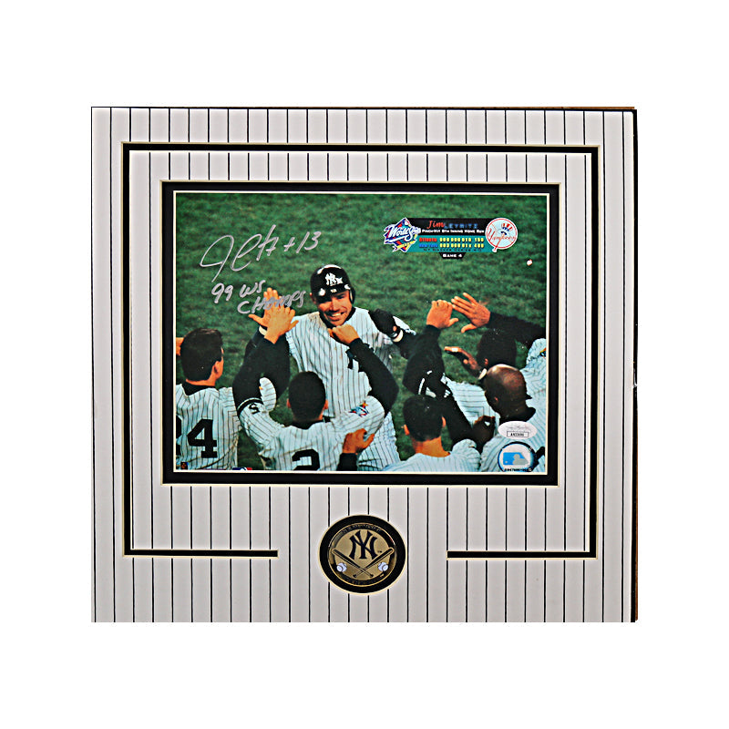 Jim Leyritz Autographed Framed 8X10 Coin Collage (JSA)