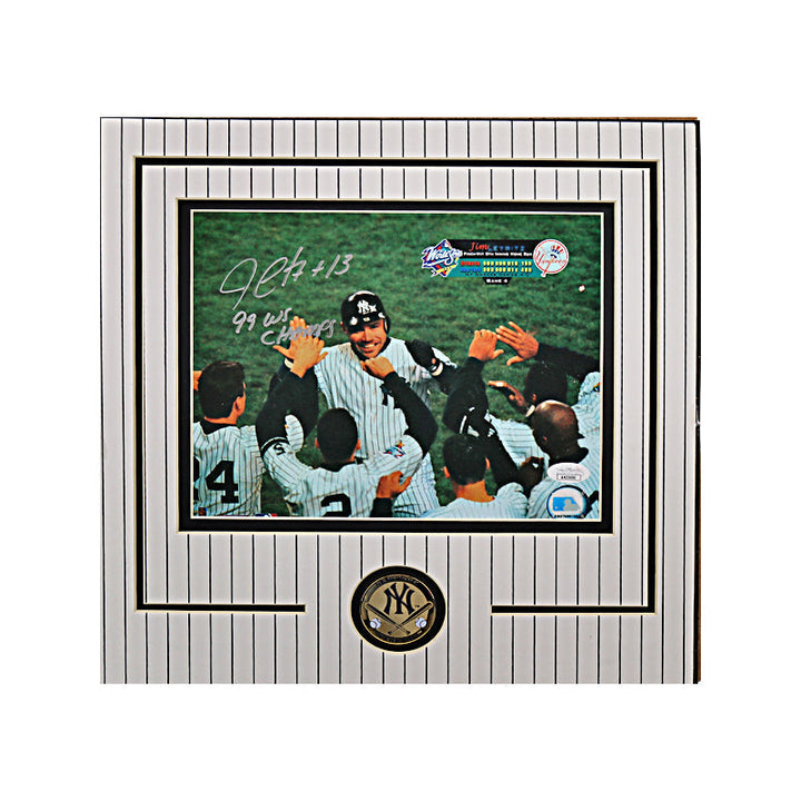 Jim Leyritz Autographed Framed 8X10 Coin Collage (JSA)