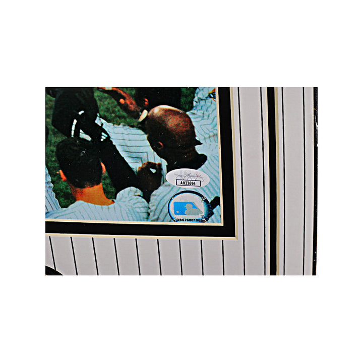 Jim Leyritz Autographed Framed 8X10 Coin Collage (JSA)