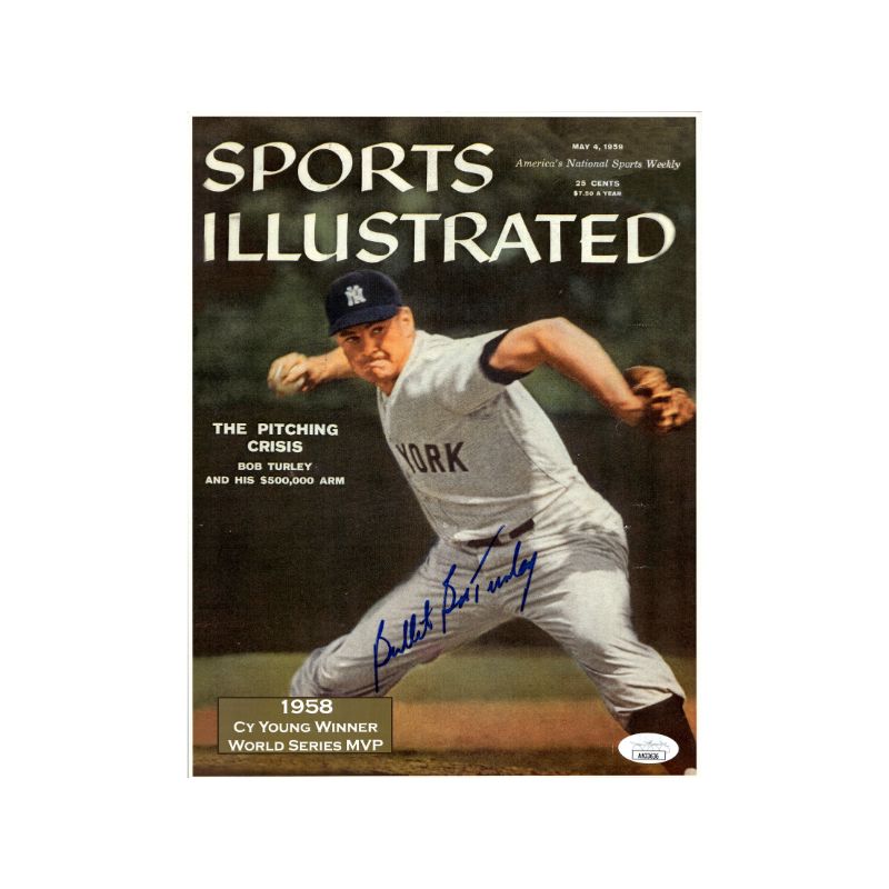 Bullet Bob Turley New York Yankees Autographed 8x10 SI Print (JSA)