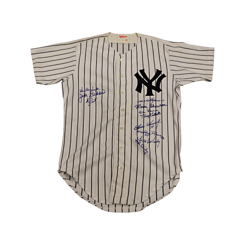 Gossage, Larsen, Kubek 11 Signatures New York Yankees #16 Jersey (JSA LOA)