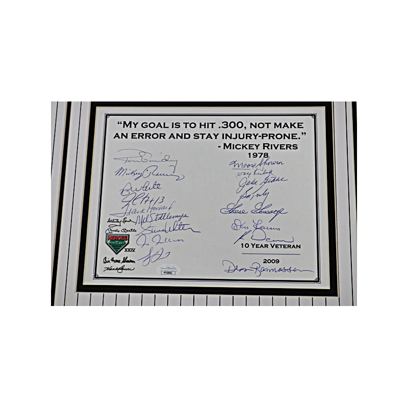 Guidry, Howard, Dent 17 Signatures My Goal is to Hit .300 New York Yankees Coin Collage (JSA LOA)