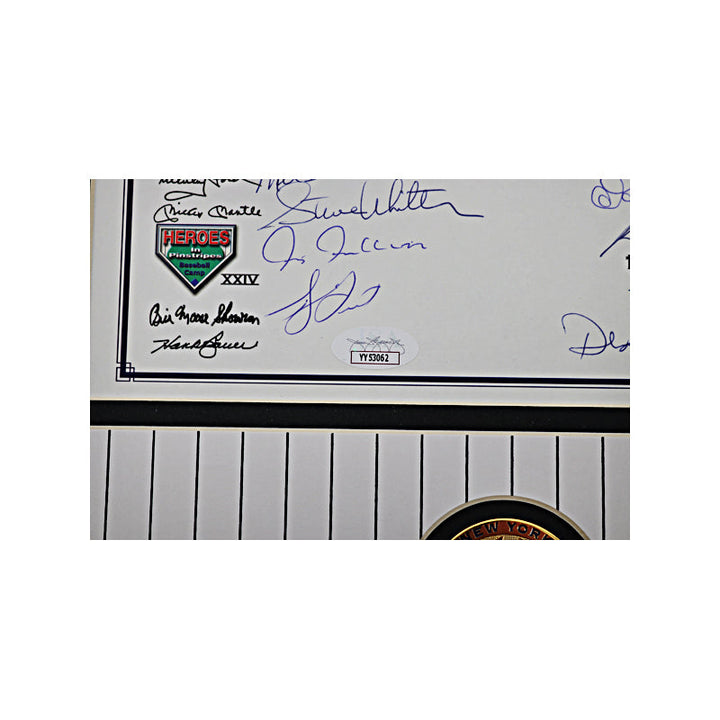 Guidry, Howard, Dent 17 Signatures My Goal is to Hit .300 New York Yankees Coin Collage (JSA LOA)