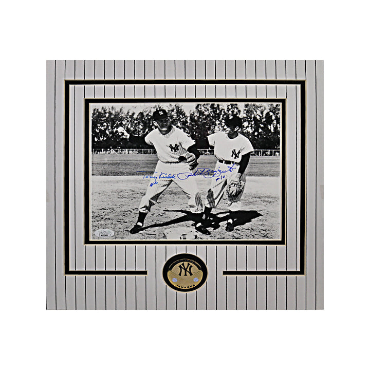 Tony Kubek & Phil Rizzuto Dual Signed 8X10 Coin Collage (JSA)