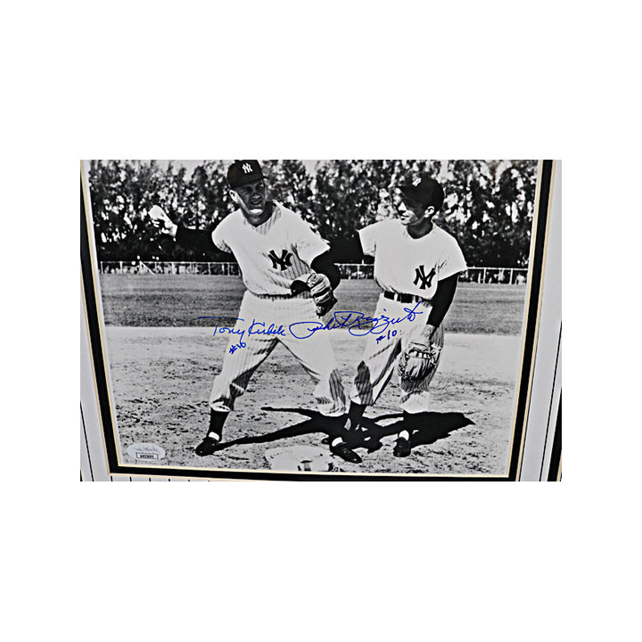 Tony Kubek & Phil Rizzuto Dual Signed 8X10 Coin Collage (JSA)