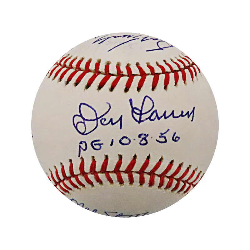 Larsen, Rivers, Kubek Yankee Legends Multi Signed Autographed OMLB Baseball (JSA LOA #YY44499)