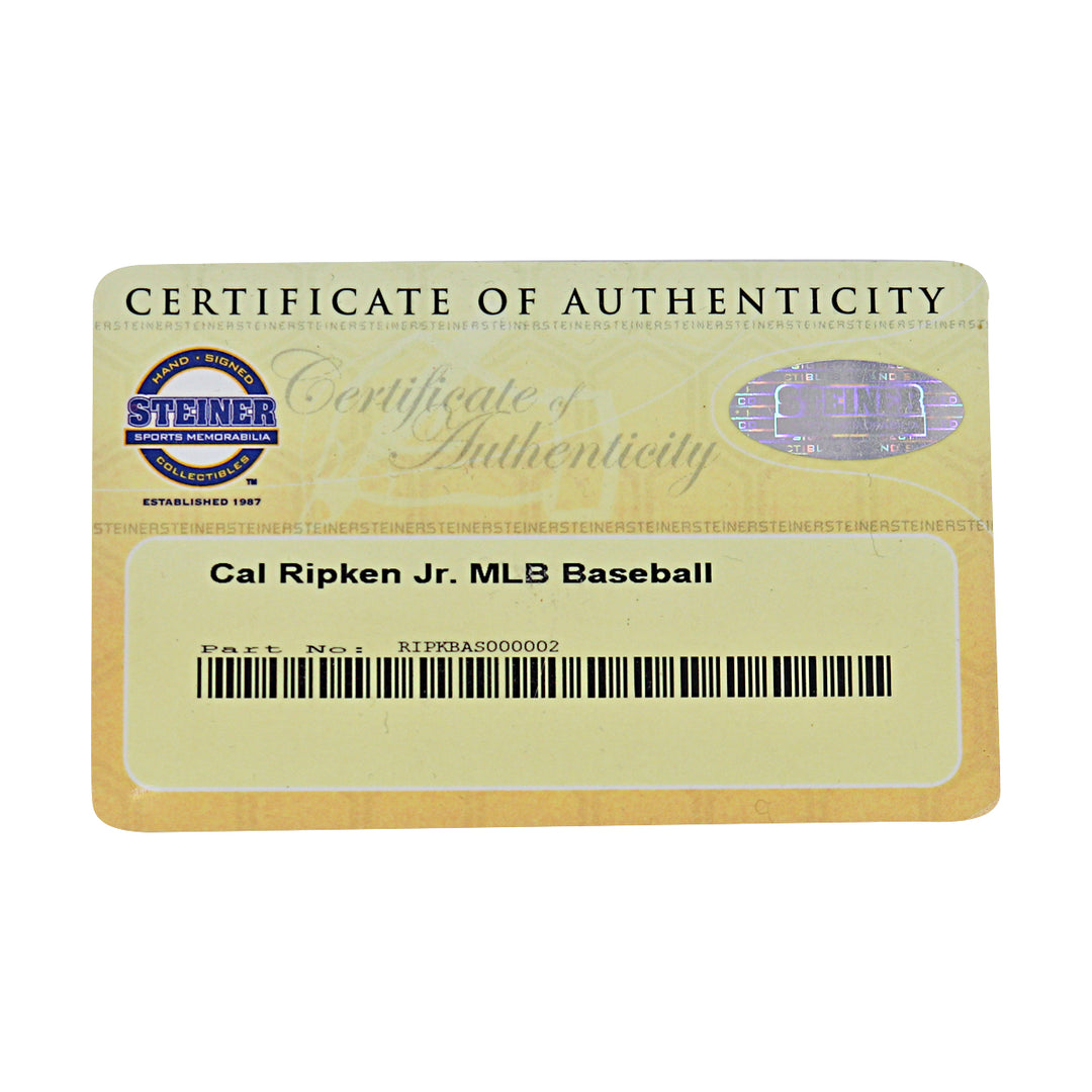 Cal Ripken Jr Baltimore Orioles Autographed OMLB Baseball MLB / Steiner COA
