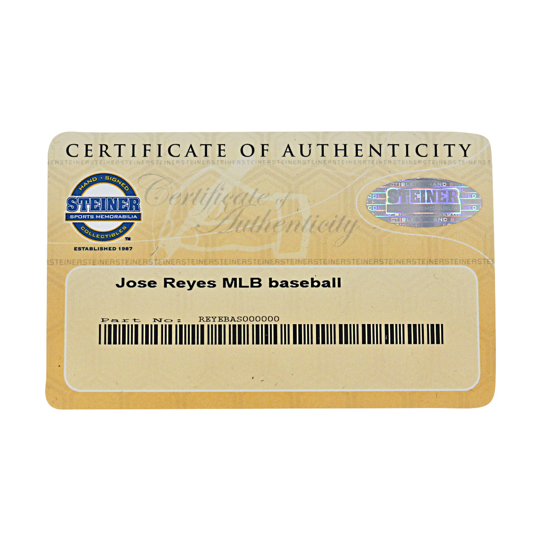 Jose Reyes New York Mets Autographed OMLB Baseball MLB / Steiner COA