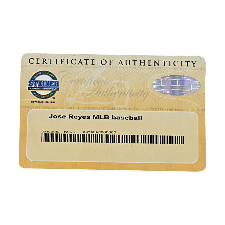 Jose Reyes New York Mets Autographed OMLB Baseball MLB / Steiner COA
