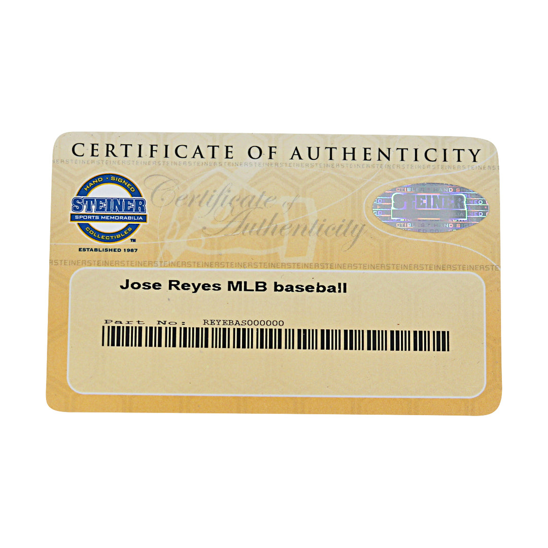 Jose Reyes New York Mets Autographed OMLB Baseball MLB / Steiner COA