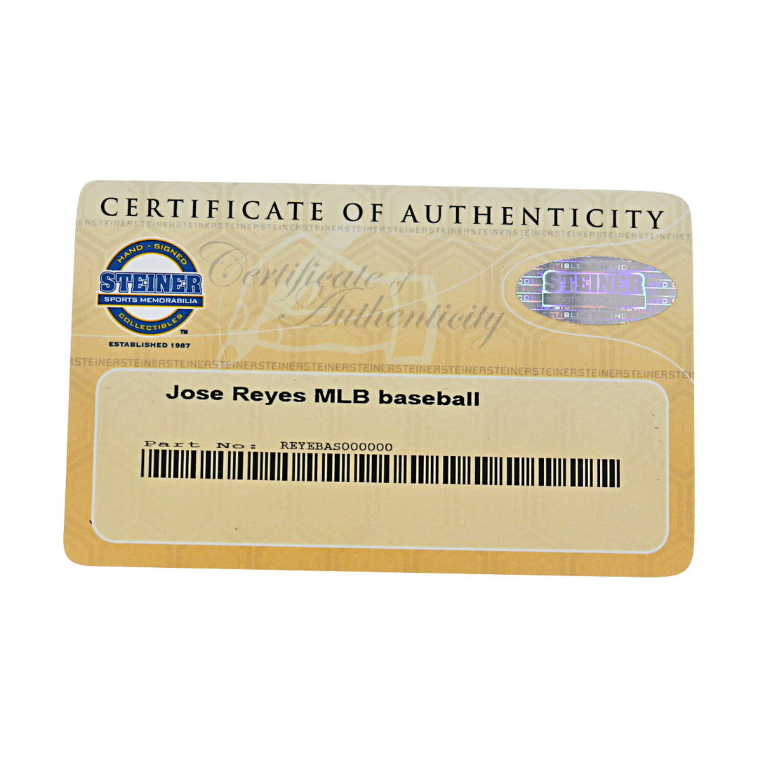 Jose Reyes New York Mets Autographed OMLB Baseball MLB / Steiner COA