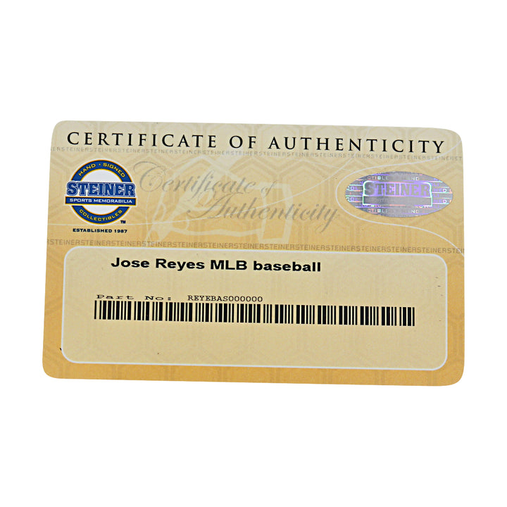 Jose Reyes New York Mets Autographed OMLB Baseball MLB / Steiner COA