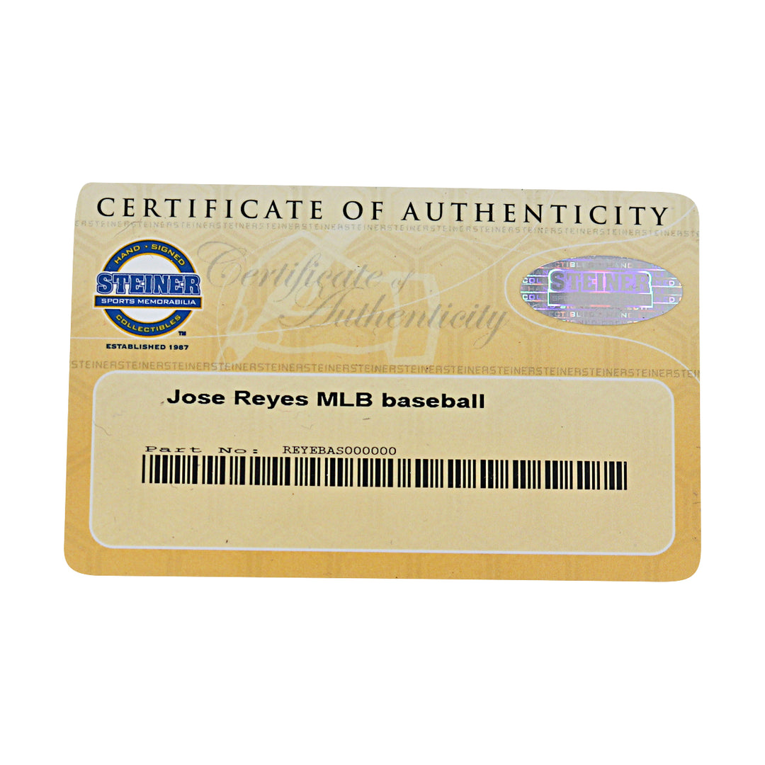 Jose Reyes New York Mets Autographed OMLB Baseball MLB / Steiner COA