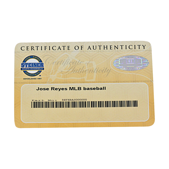 Jose Reyes New York Mets Autographed OMLB Baseball MLB / Steiner COA