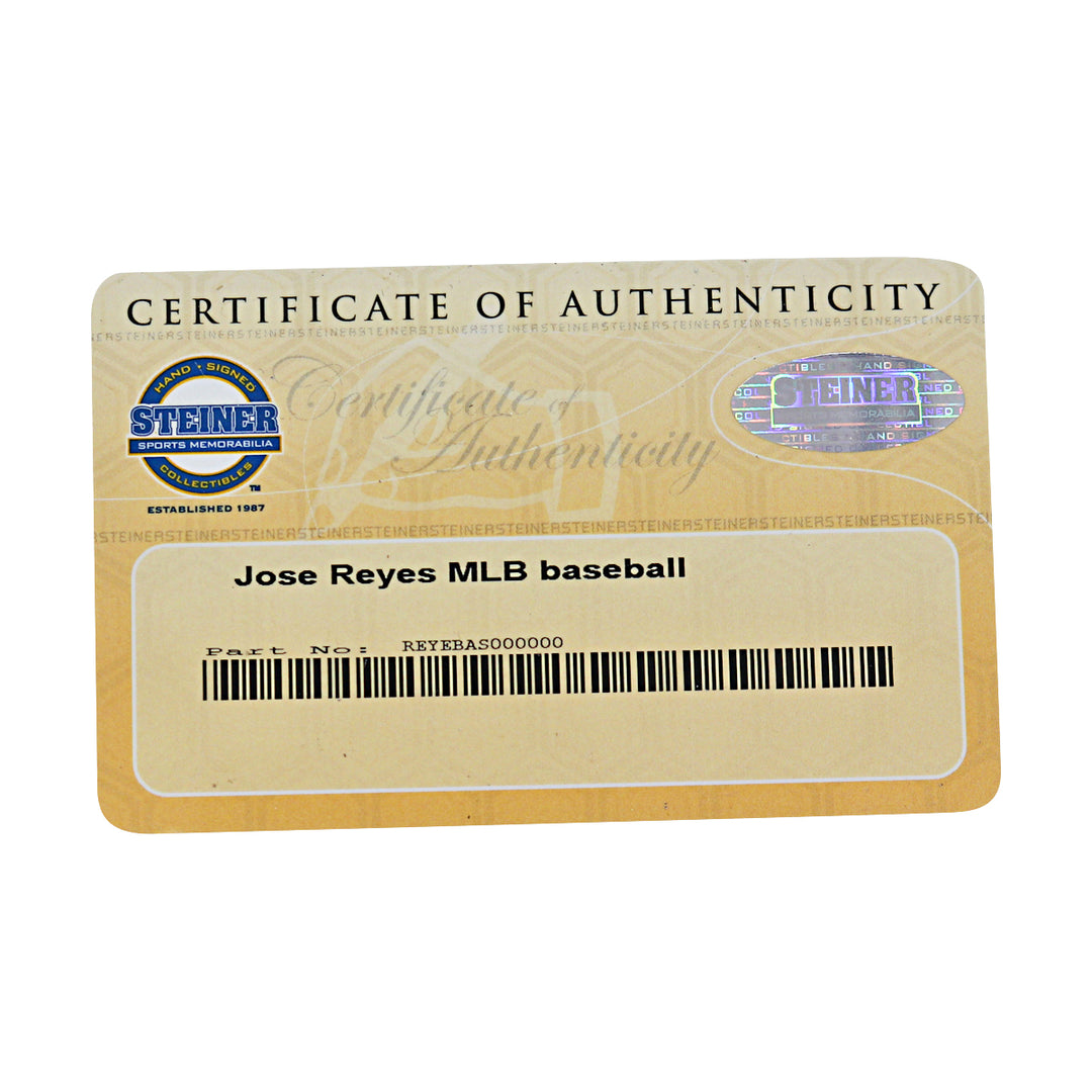 Jose Reyes New York Mets Autographed OMLB Baseball MLB / Steiner COA
