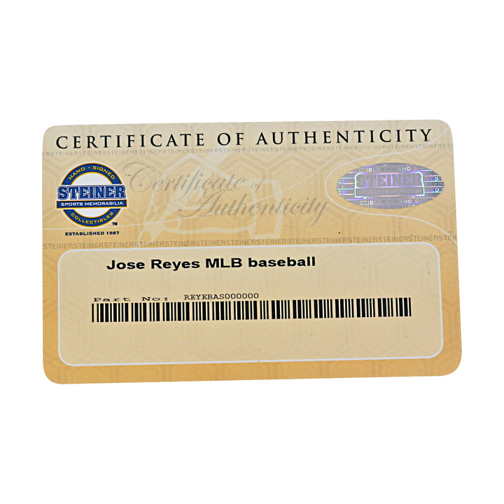 Jose Reyes New York Mets Autographed OMLB Baseball MLB / Steiner COA