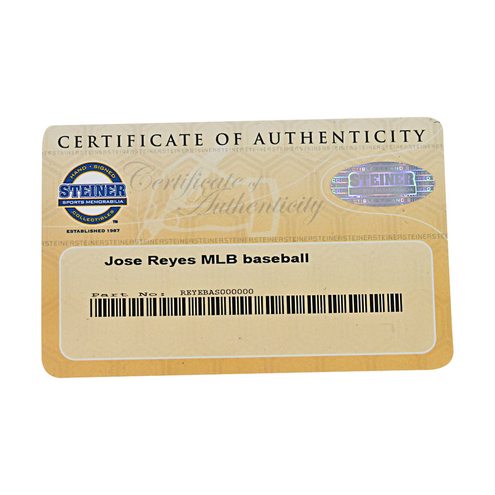 Jose Reyes New York Mets Autographed OMLB Baseball MLB / Steiner COA