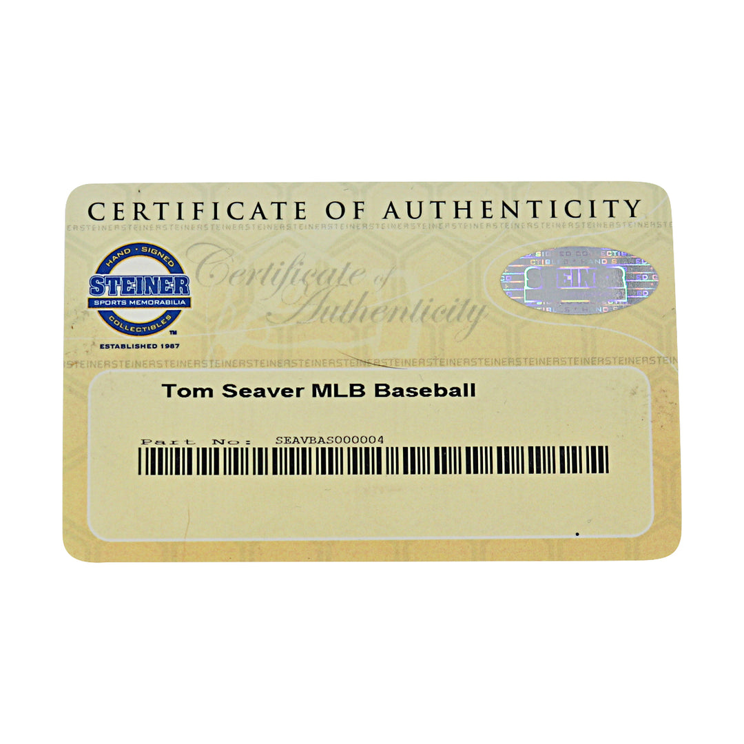 Tom Seaver New York Mets Autographed OMLB Baseball Steiner COA