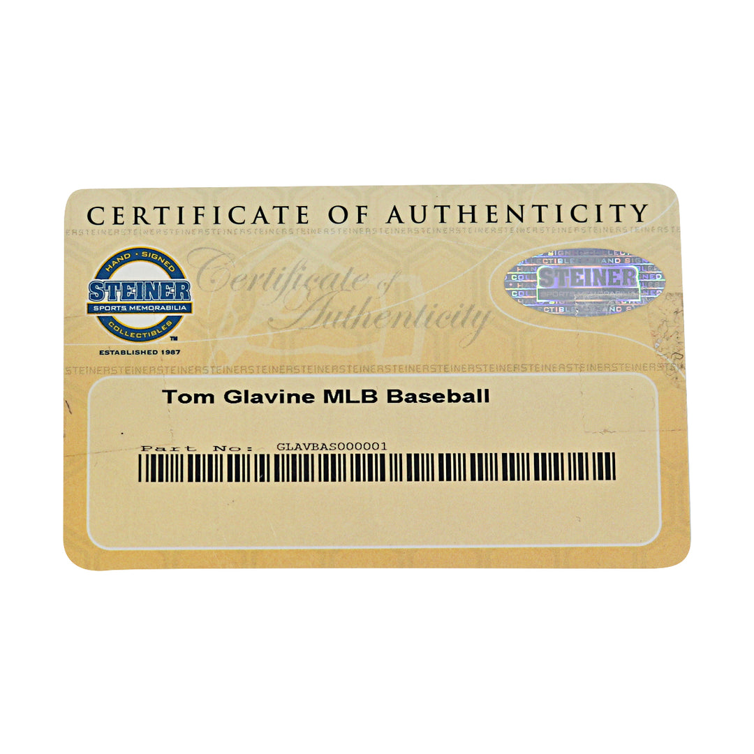 Tom Glavine Braves Mets Autographed OMLB Baseball Steiner COA