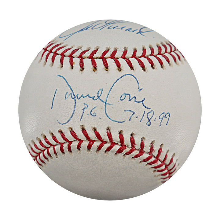 David Cone Joe Girardi Yankees Autographed Inscribed OMLB Baseball MLB / Steiner COA