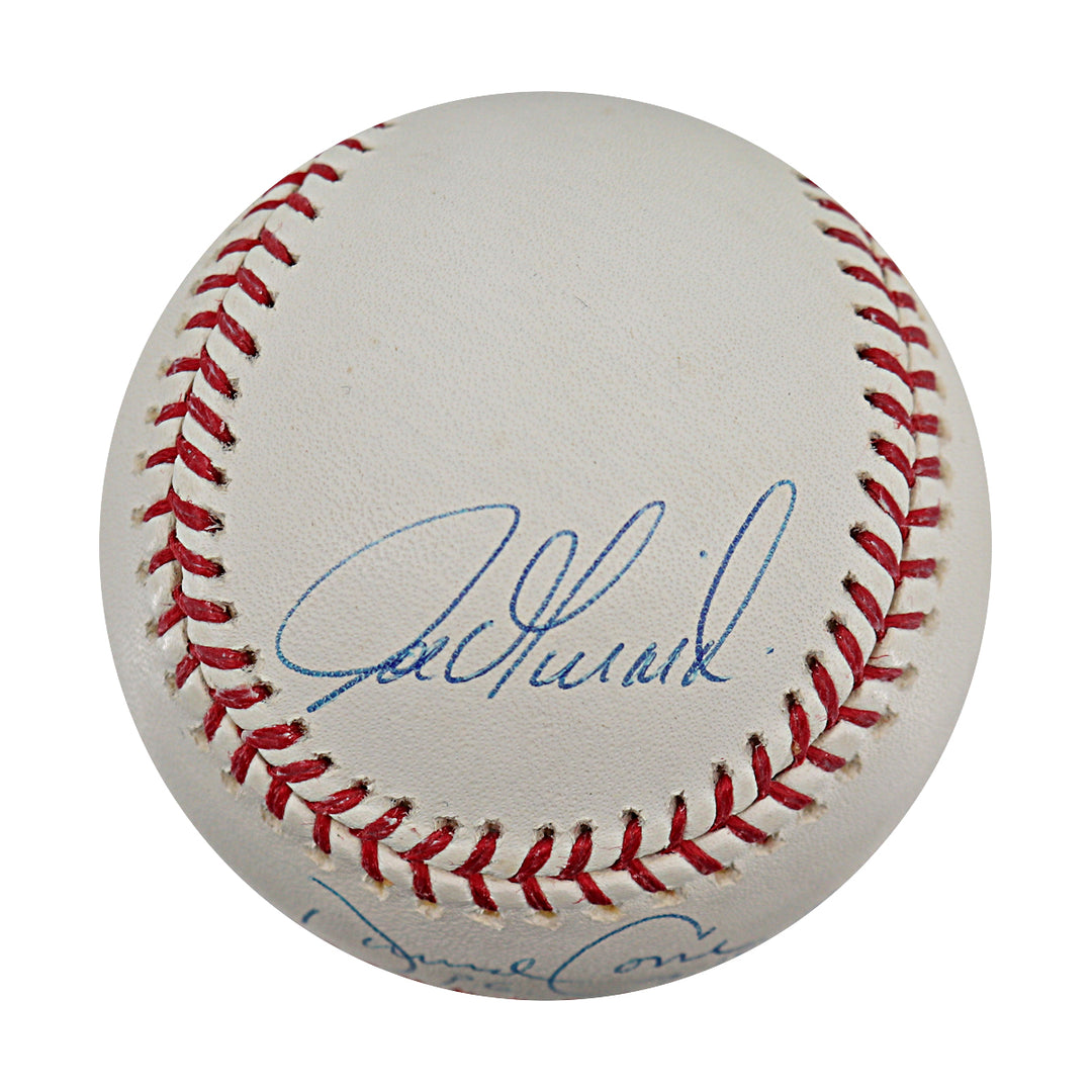 David Cone Joe Girardi Yankees Autographed Inscribed OMLB Baseball MLB / Steiner COA