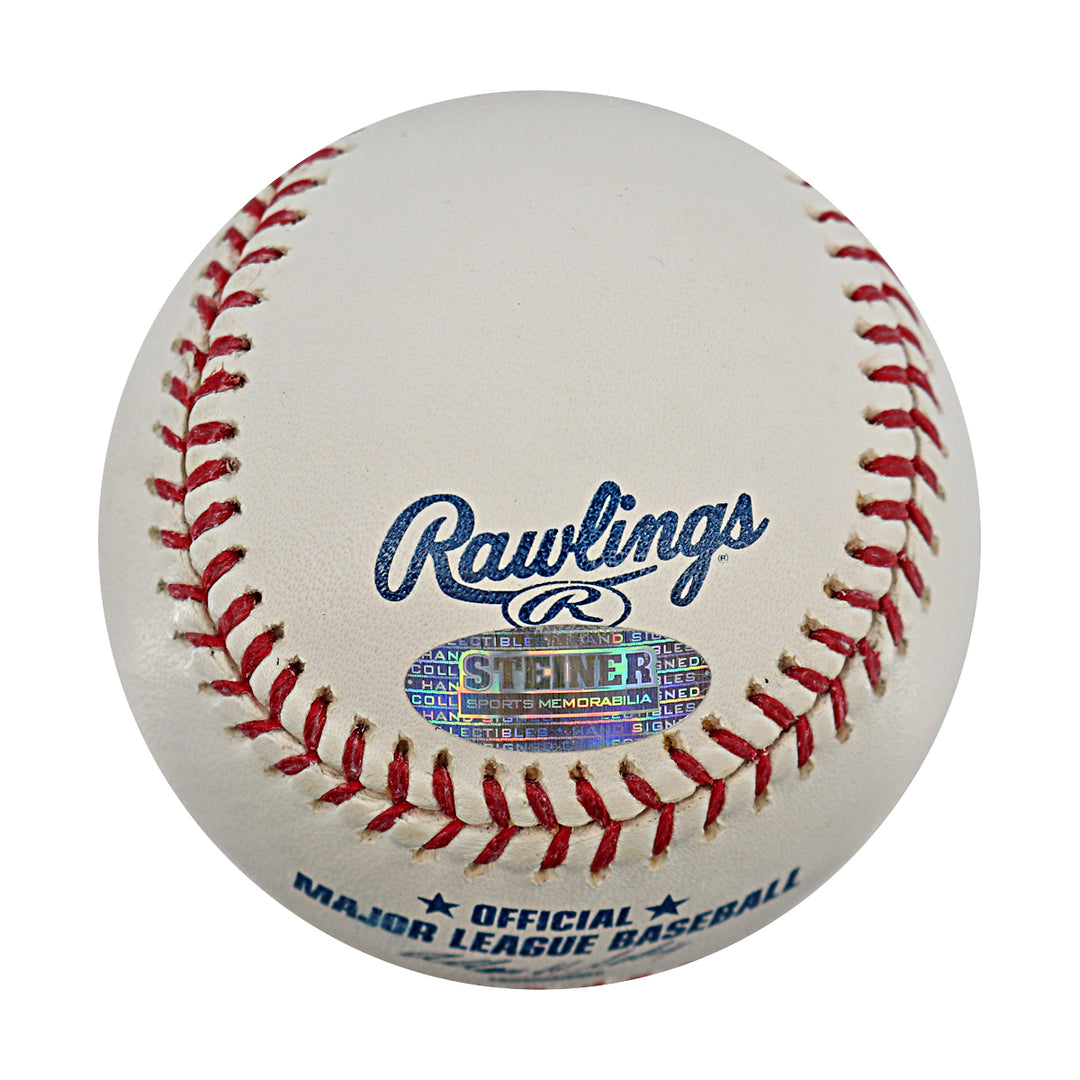 David Cone Joe Girardi Yankees Autographed Inscribed OMLB Baseball MLB / Steiner COA