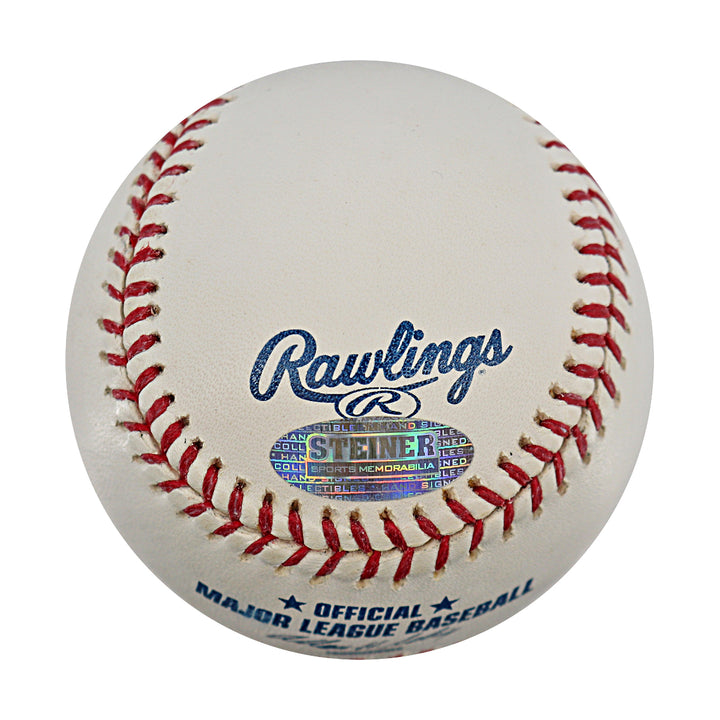 David Cone Joe Girardi Yankees Autographed Inscribed OMLB Baseball MLB / Steiner COA