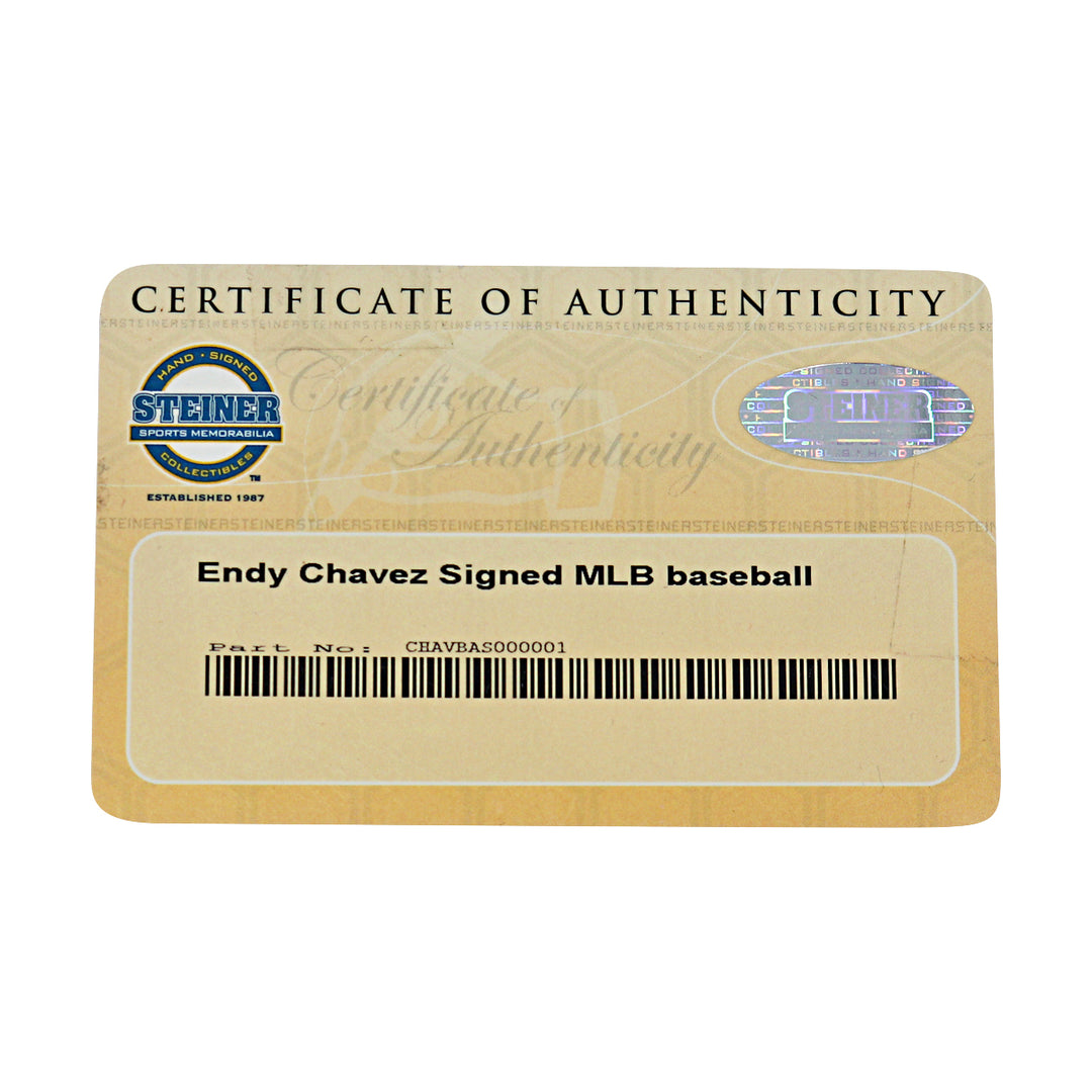 Endy Chavez Expos Mets Autographed OMLB Baseball Steiner COA