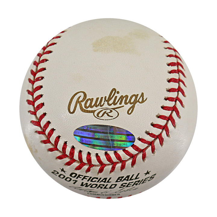 Luis Gonzalez Arizona Diamondbacks Autographed 2001 WS Logo Baseball MLB / Steiner Holo Only