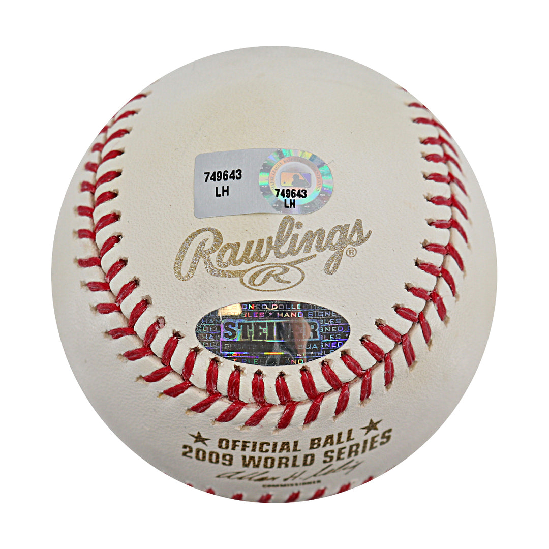 CC Sabathia New York Yankees Autographed 2009 World Series Logo Baseball Steiner COA