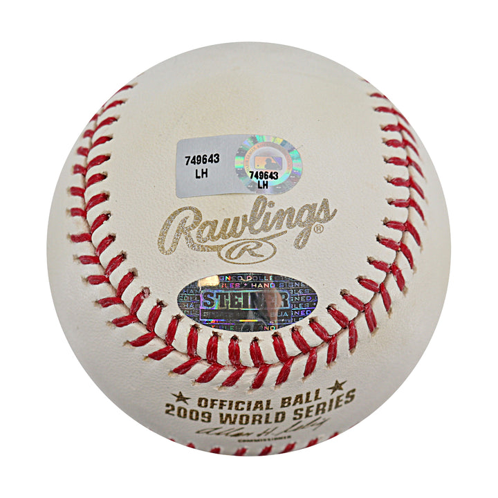 CC Sabathia New York Yankees Autographed 2009 World Series Logo Baseball Steiner COA