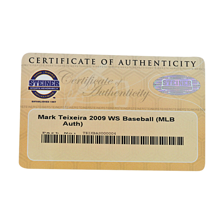 Mark Teixeira New York Yankees Autographed OMLB Baseball MLB / Steiner COA