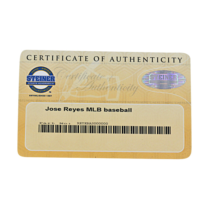 Jose Reyes New York Mets Autographed OMLB Baseball MLB / Steiner COA