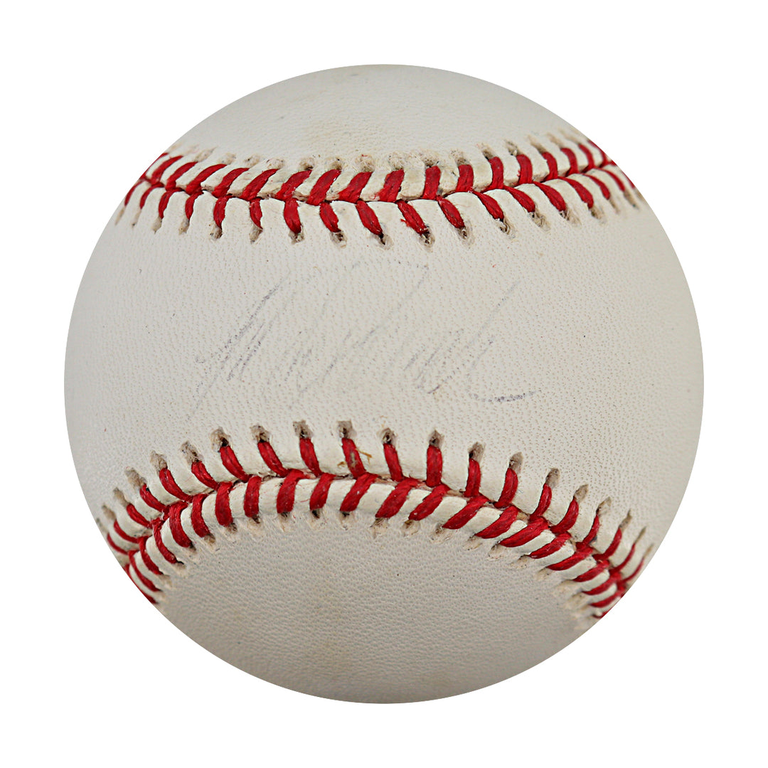 Jorge Posada New York Yankees Autographed OMLB Baseball Triple Crown Holo Only