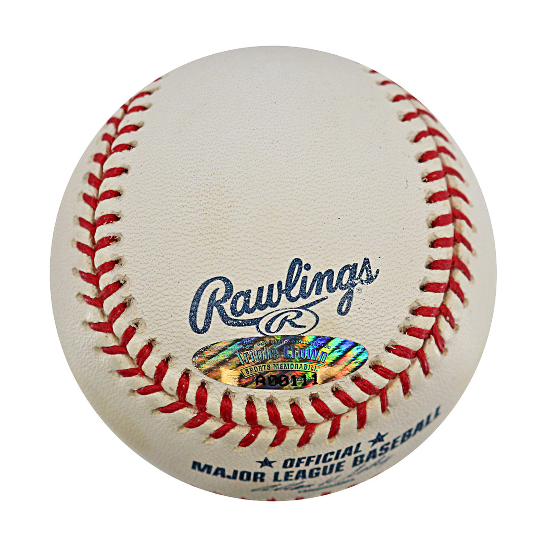 Jorge Posada New York Yankees Autographed OMLB Baseball Triple Crown Holo Only
