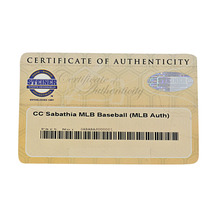 CC Sabathia New York Yankees Autographed OMLB Baseball Steiner COA
