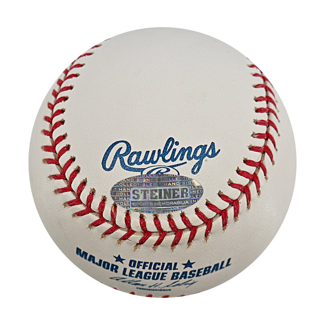Johnny Damon Yankees Red Sox Autographed OMLB Baseball Steiner COA
