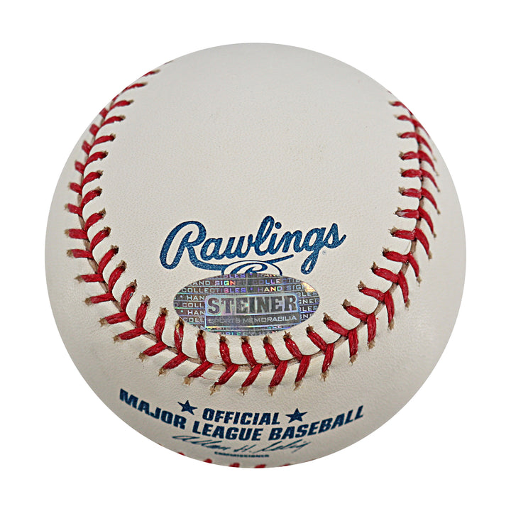 Johnny Damon Yankees Red Sox Autographed OMLB Baseball Steiner COA