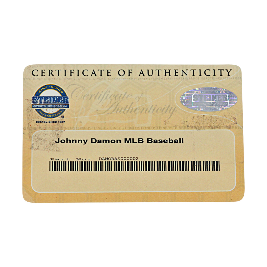 Johnny Damon Yankees Red Sox Autographed OMLB Baseball Steiner COA