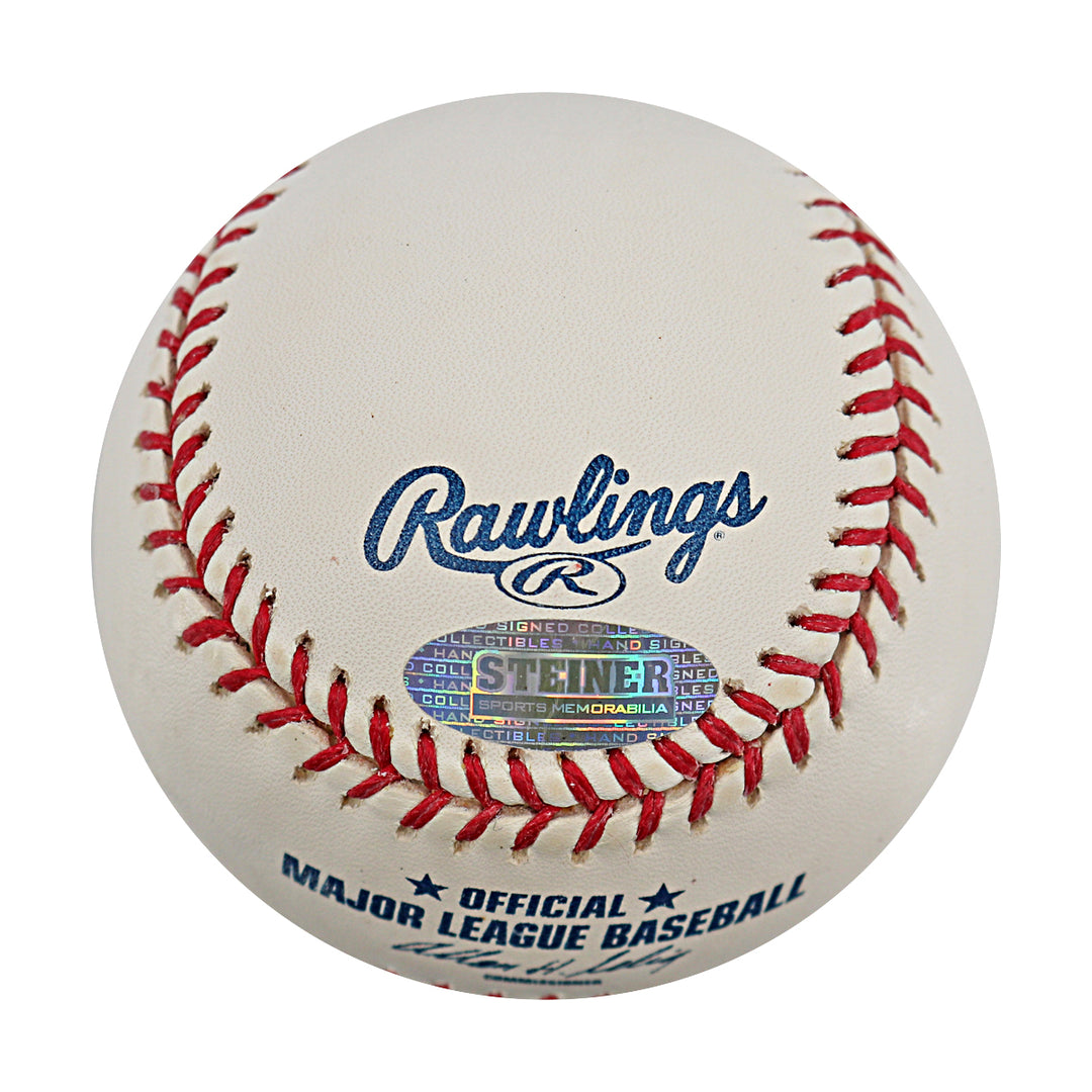 Johnny Damon Yankees Red Sox Autographed OMLB Baseball Steiner COA