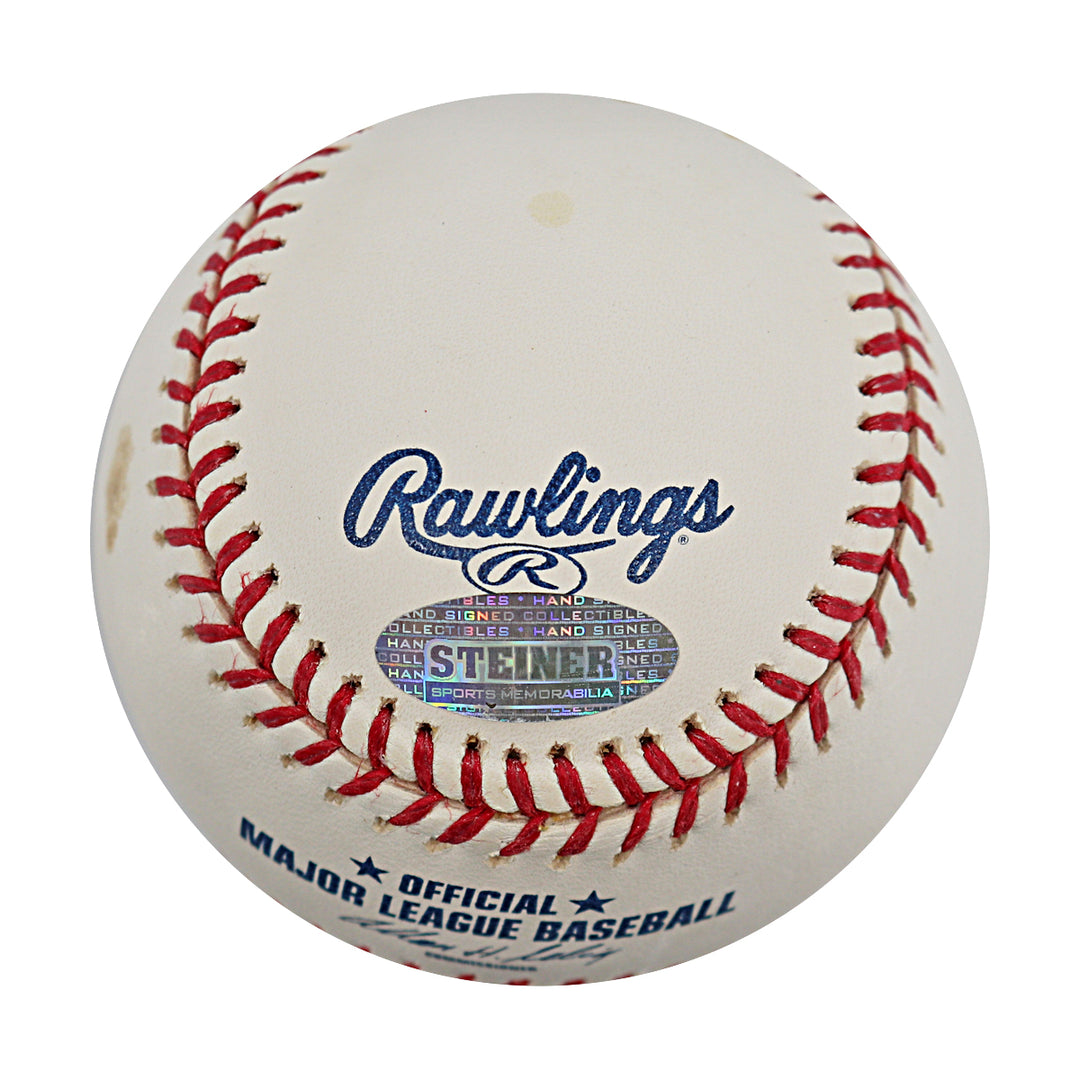 Phil Hughes New York Yankees Autographed OMLB Baseball MLB / Steiner COA