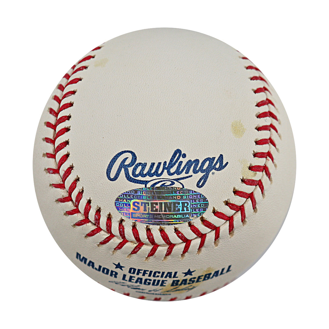 Phil Hughes New York Yankees Autographed OMLB Baseball MLB / Steiner COA